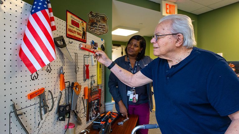 Masonicare resident at construction station