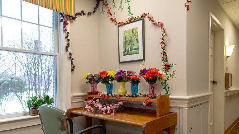 Flower shoppe with Flower arrangements 